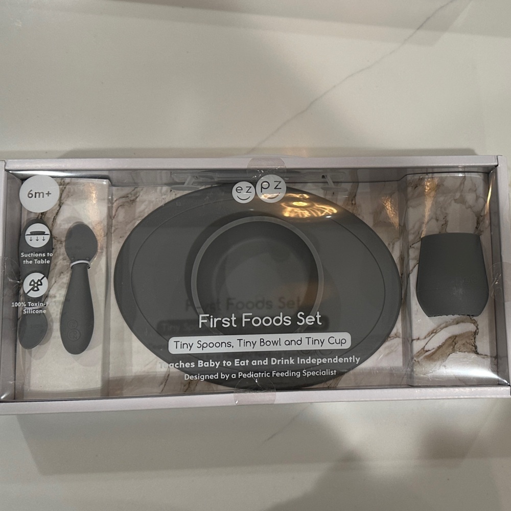 ezpz First Foods Set in Gray or Pink - Picture 3 of 3